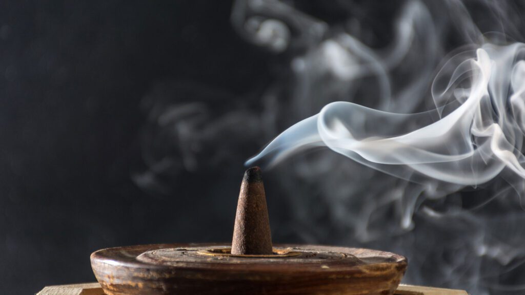 smoke coming out from incense
