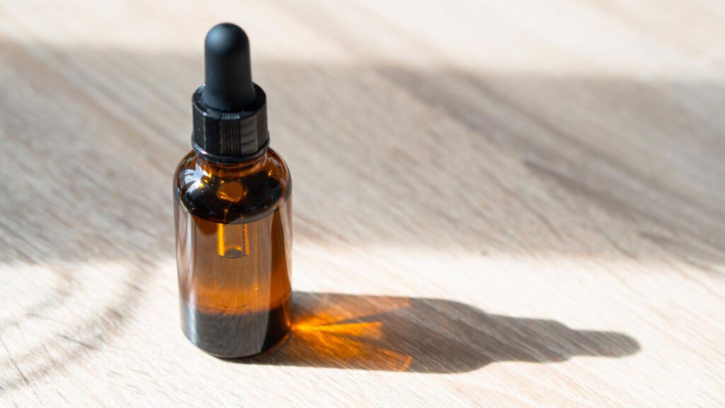 essential oil bottle with cap tightly screwed to prevent evaporation 